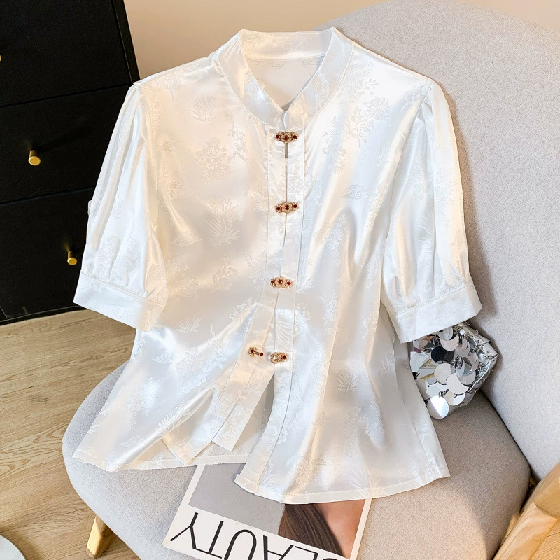 2025 новых летних топов в китайском ретро-стиле, короткий рукав, модная новинка