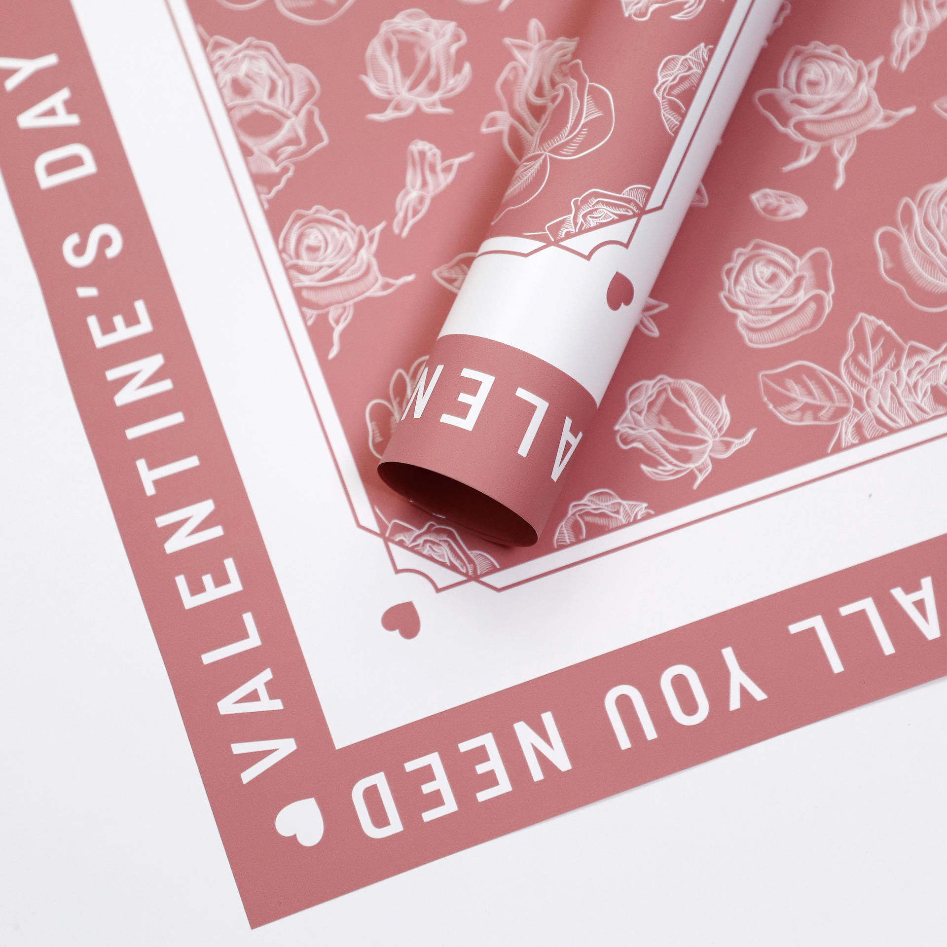 Fábrica de fiestas de flores nuevo papel de embalaje de flores rosa impresa paquete de papel de embalaje de papel impermeable