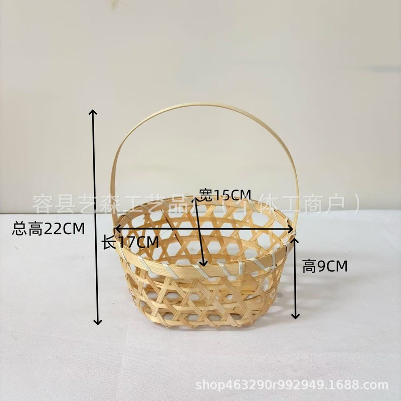 厂家竹编镂空小篮子 面包篮子 点心篮子 鸡蛋篮子 饭店点心篮子|undefined