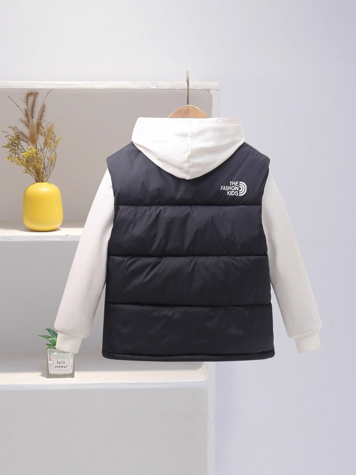 2025 chaleco de algodón de pluma para niños, hombres y mujeres, niños de edad media y edad media, cuello de pie empalmado, ropa infantil, hombro de invierno puede ser grueso y cálido