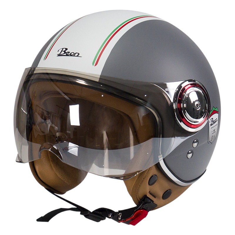 Beon motocicleta retro casco unisex cuatro estaciones universal coche eléctrico medio casco motocicleta 3C y certificación europea verano