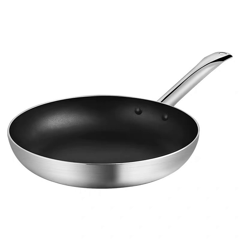 스틸 손잡이 논스틱 프라이팬 (복합 바닥)