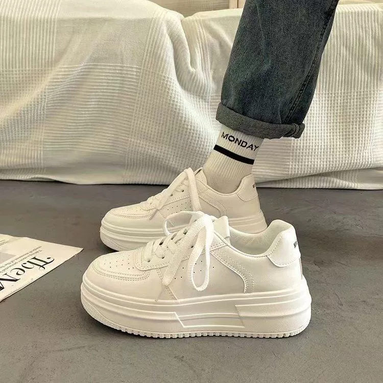 Белые платформенные кроссовки Tide High Platform Sneakers - демисезонные, универсальная теплая повседневная обувь для отдыха
