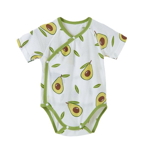 Baby one-piece cotton short-sleeve triangle top, boneless thin newborn infant Category A summer crawling suit, diaper cover.
