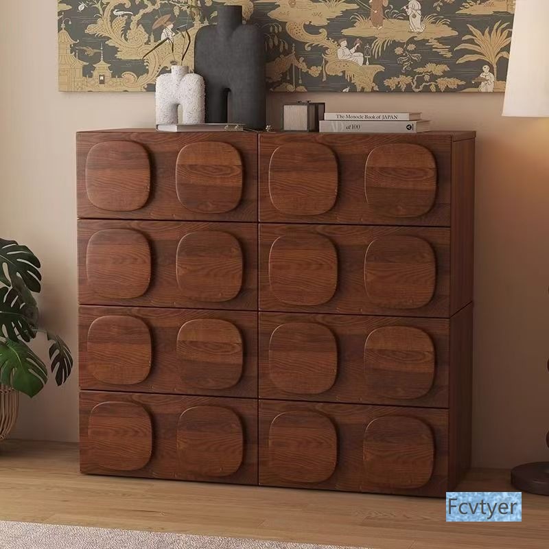 Miaola Combination Tv Cabinet Carmen Solid Wood Cupboard Storage Cabinet Living Room Bedroom Bedside Table Antique Style Home Cabinet