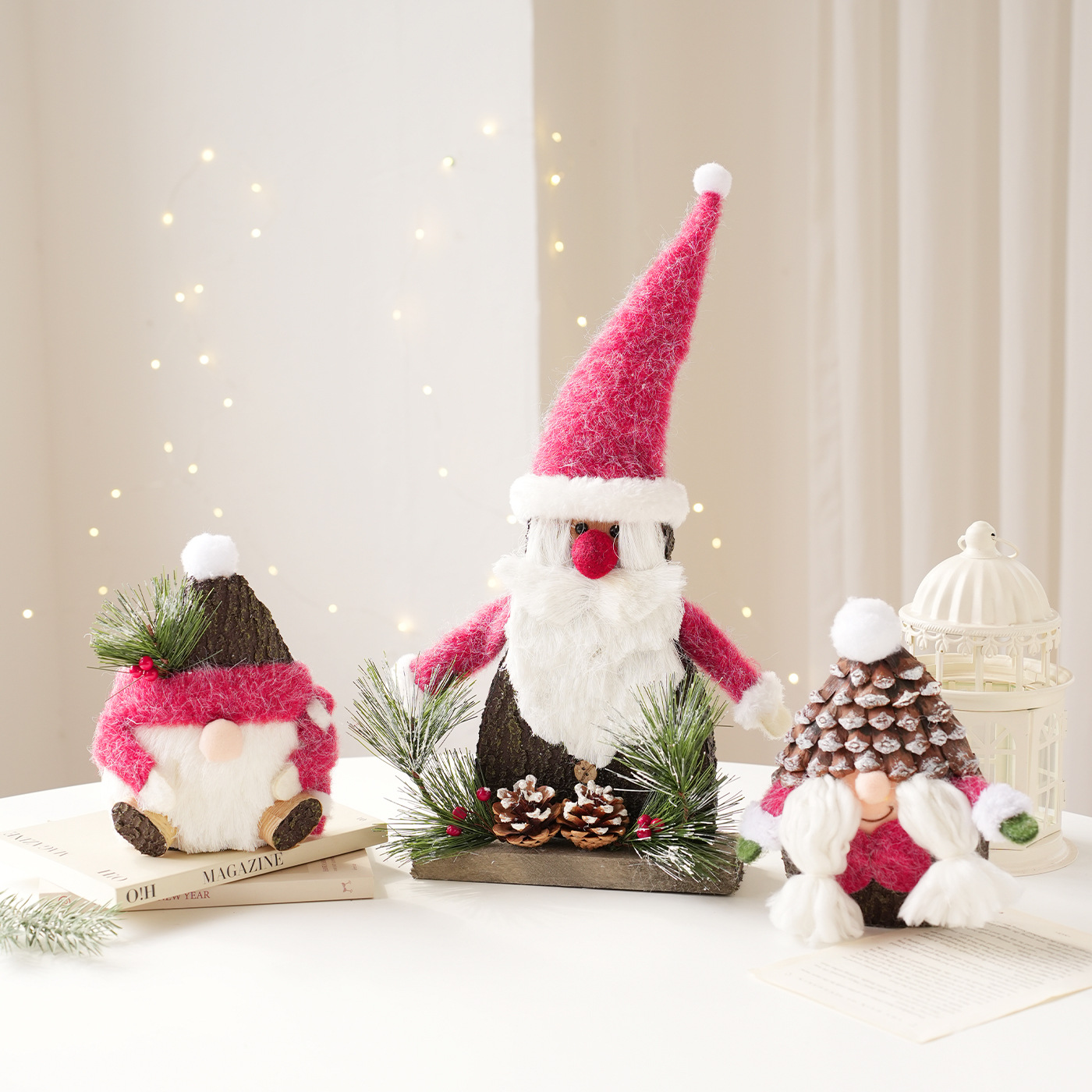 Nuevos productos Santa decoración de escritorio fieltro espuma ciervo muñeca muñeca muñeca de nieve diseño de escena decorativa creativa
