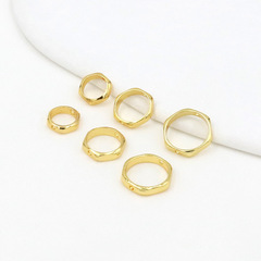 銅鍍18K真金六邊形銅圈14K金包金保色套珠圈隔珠環DIY串珠配件D55