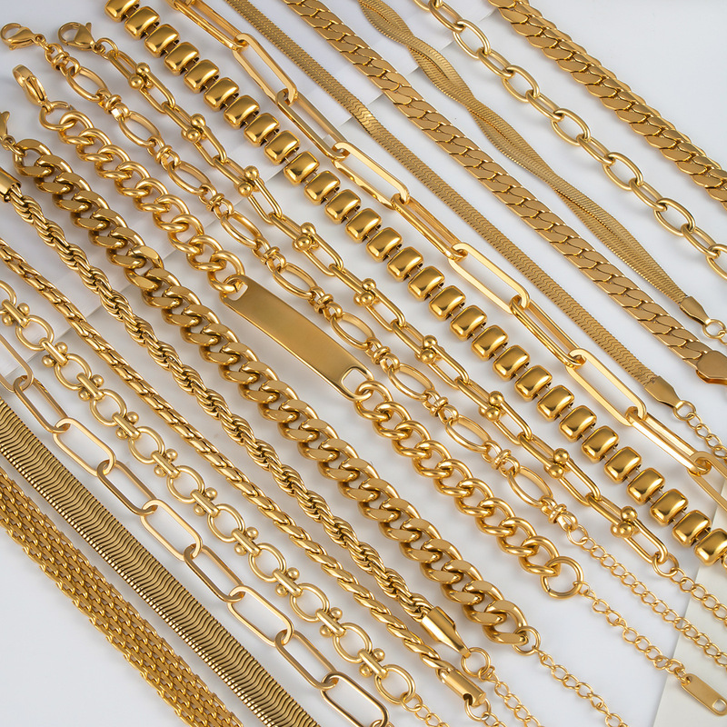 Cross-border Europe and the United States special INS wind stainless steel bracelet women's collection 18K gold Joker does not fade titanium steel bracelet wholesale Cross-border Europe and the United States special INS wind stainless steel bracelet women's collection 18K gold Joker does not fade titanium steel bracelet wholesale