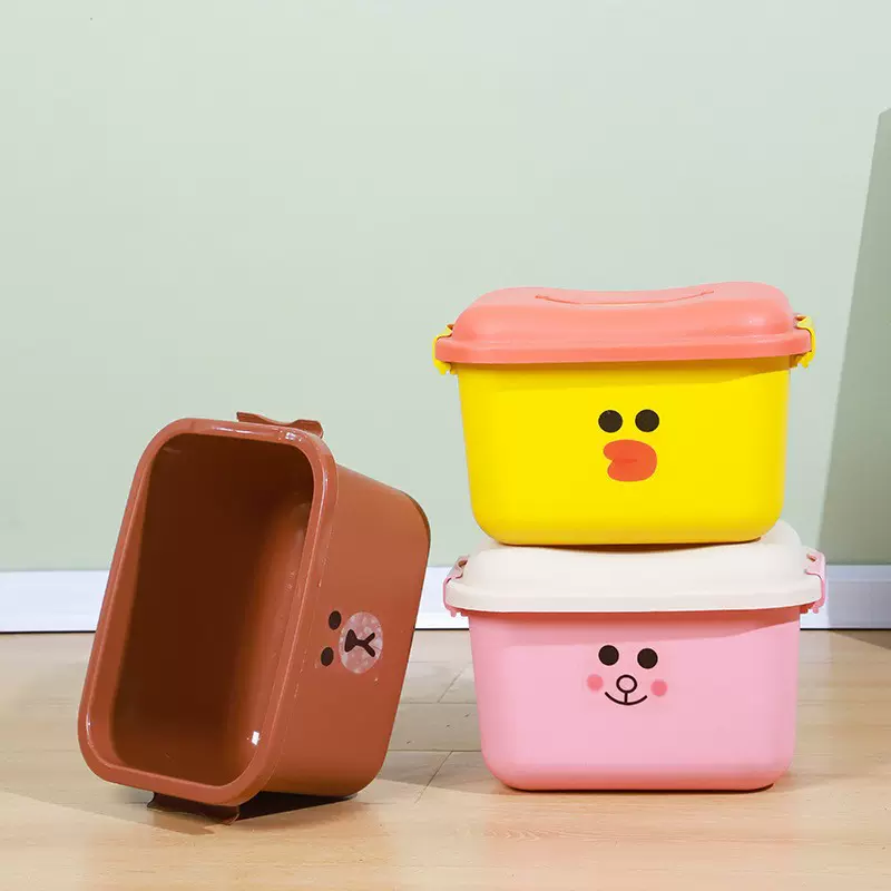 儿童玩具收纳箱家用整理筐宝宝衣服零食储物箱塑料收纳盒萌趣箱子