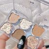 Eyeshadow palette, matte universal face blush, eye shadow for contouring, with little bears, six colors