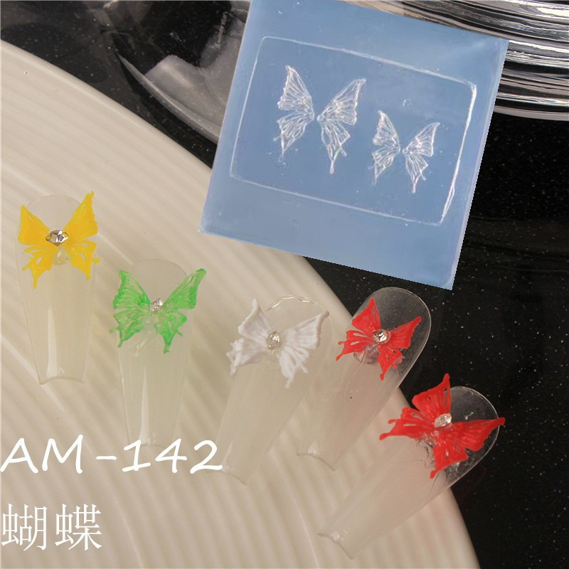 Serpiente de dragón uñas moldes de silicona congelado simple arco mariposa nacional de moda dragón bebé león despierto adornos de uñas abrasivos