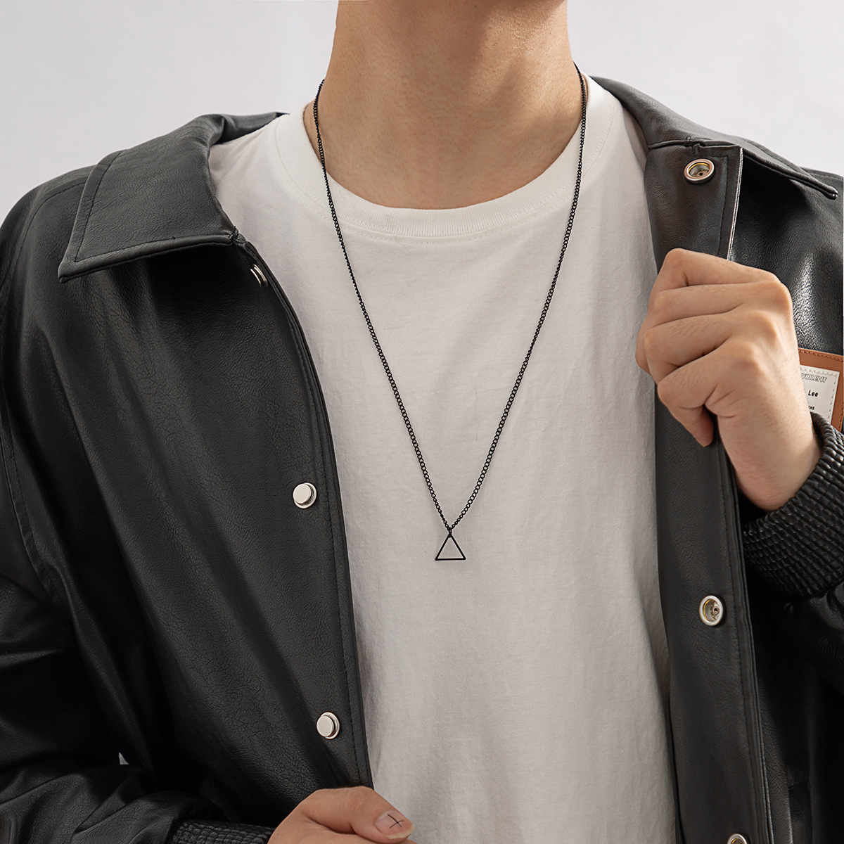 1 Piece Streetwear Triangle Iron Plating Menu0027S Pendant Necklace