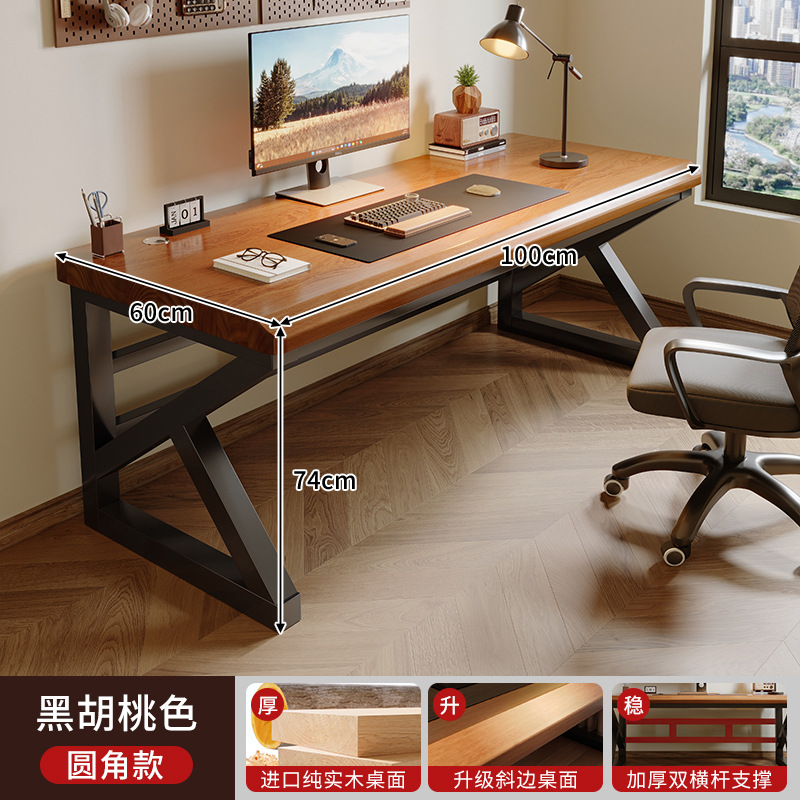 Escritorio de computadora de madera maciza pura, escritorio de escritorio para dormitorio, escritorio de estudio para estudiantes de hogar para adultos, escritorio doble, banco de trabajo