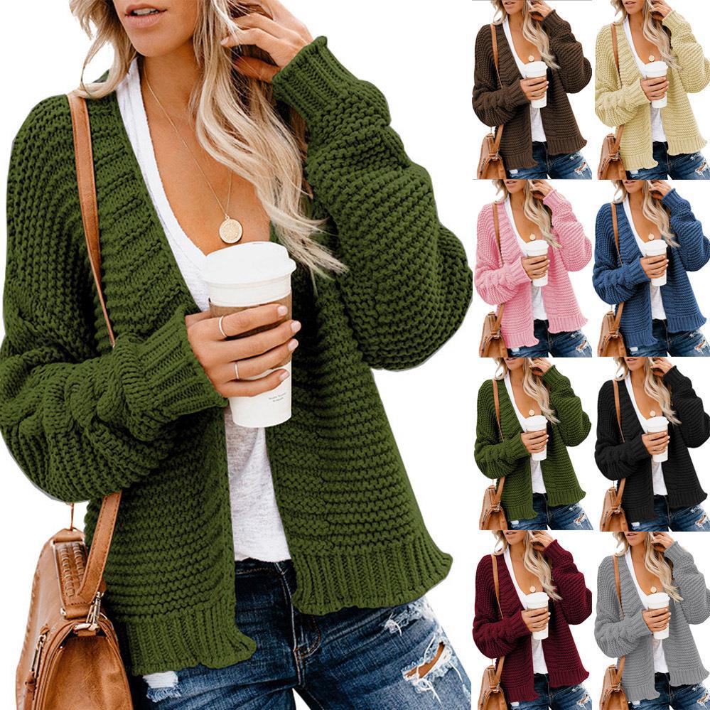 demi-season long solid color cardigan for leisure