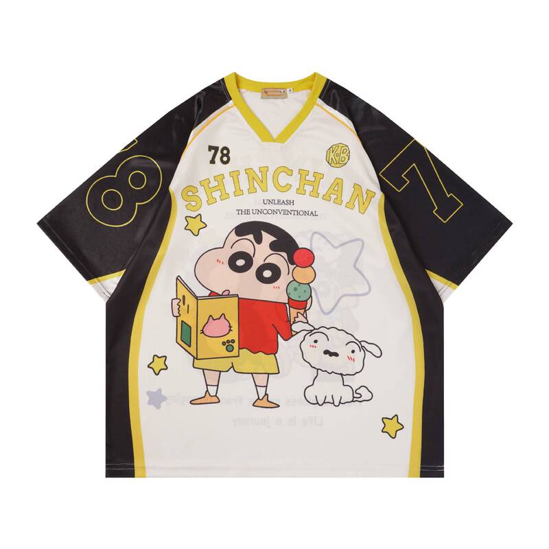 Tang Mu Chao Ren 2026 Summer New American Retro Hand-Painted Graffiti Line Design Casual Loose-Fitting Unisex Short-Sleeve