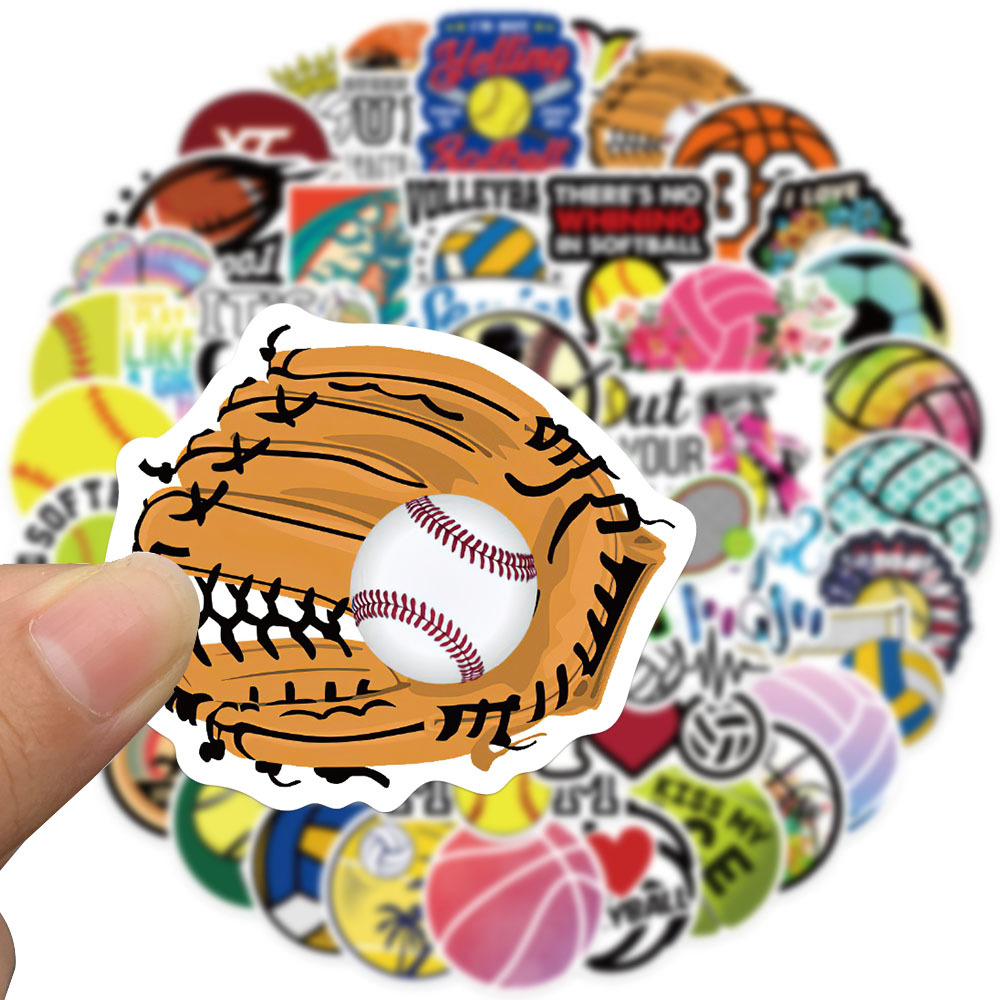 50 Ball Sports Collection Personalized Decoration Suitcase Notebook Stickers display picture 7