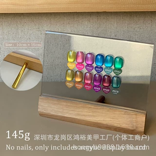 美甲原木双层亚克力展板作品架甲片展示收纳工具穿戴甲作品展示