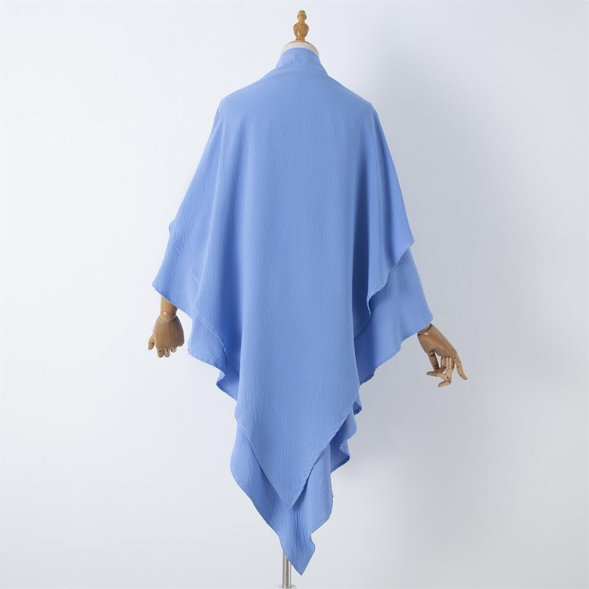 Damenbekleidung einfarbige Spitze Muslim Doppelschicht Kopftuch_voghion.com