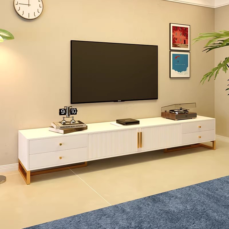 Gabinete de televisión sala de estar doméstica 2026 nuevo armario de almacenamiento de venta en caliente en un armario de televisión de piso moderno y simple