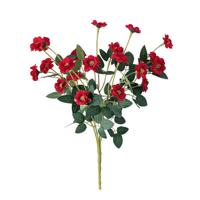 5 ramas 20 rosas flor artificial flor falsa flor flor de bricolaje de boda material de flor hogar rosa rosa pequeña flor biónica flor decorativa