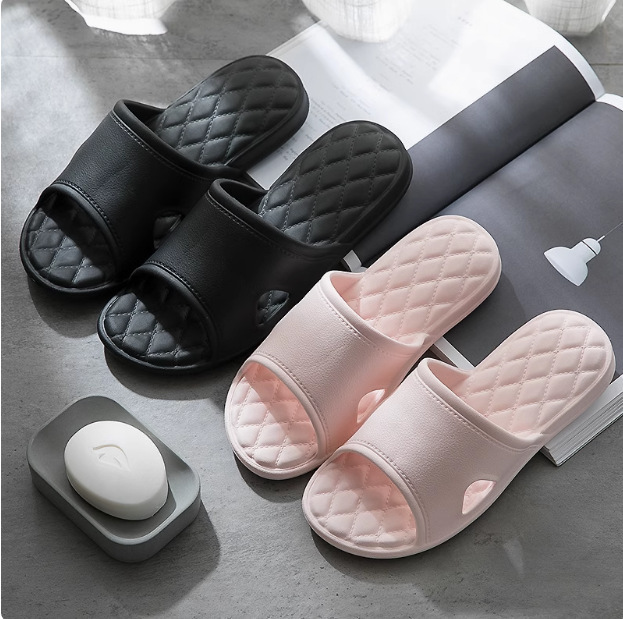 Slippers for Women Summer Indoor Couple Home Household Soft-Soled Non-Slip Bathroom Slippers Bathing Mute Couple Slippers for Men