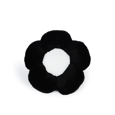 Trendy Light Luxury Car Seat — Seat cushion, seat cover - rabbit-hair-flower-head-pillow-black-white-core