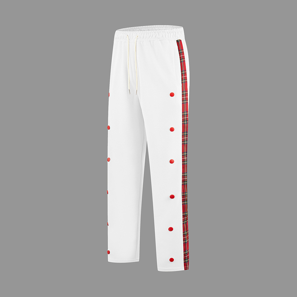 Herren Sweatpants Gerade Freizeithose Mit Schnallengürtel_voghion.com