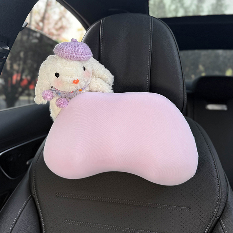 Car Headrest Neck Pillow Memory Foam Car Headrest Cute Rabbit Car Seat Pillow Cushion Car Lumbar Support