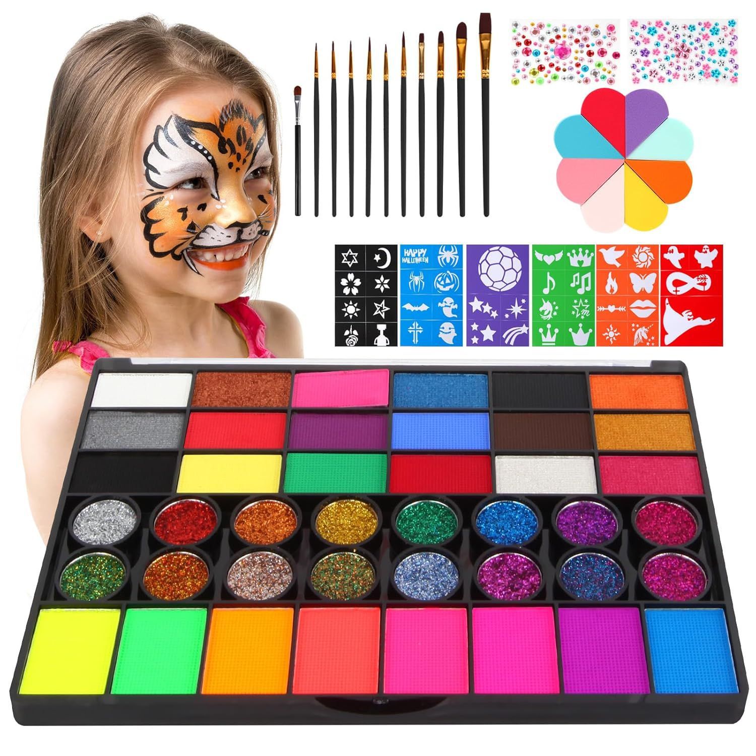 Transfronterizos nuevos 42 colores solubles en agua pintura corporal set de pintura infantil crema de pintura de la Copa del Mundo de fans de vacaciones