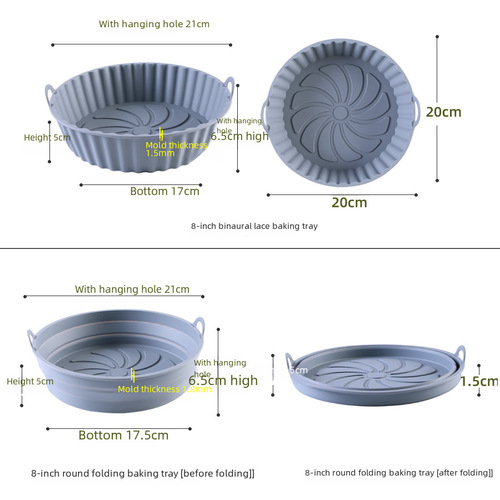 Factory New Air Fryer Silicone Parchment Air Fryer Baking Pan Oven Silicone Cake Mold Baking Utensils
