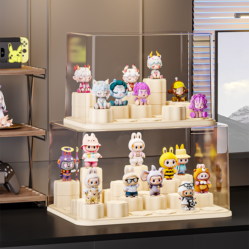 ブラインドボックスディスプレイラック収納透明防塵アクリルフィギュアおもちゃビルディングブロックラブブバブルマートディスプレイボックス|undefined