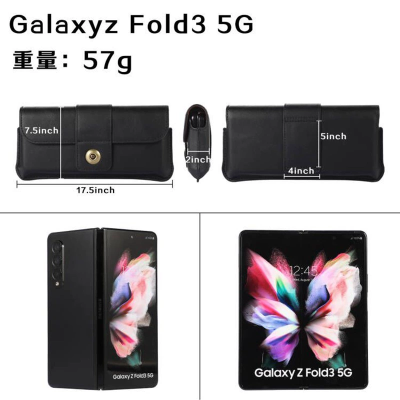 Новый безумный рисунок лошадь galxyz fold3 5G горизонтальный карманный чехол сумка подходит к Huawei XS2 пирсинг магнитная пряжка мобильный телефон сумка