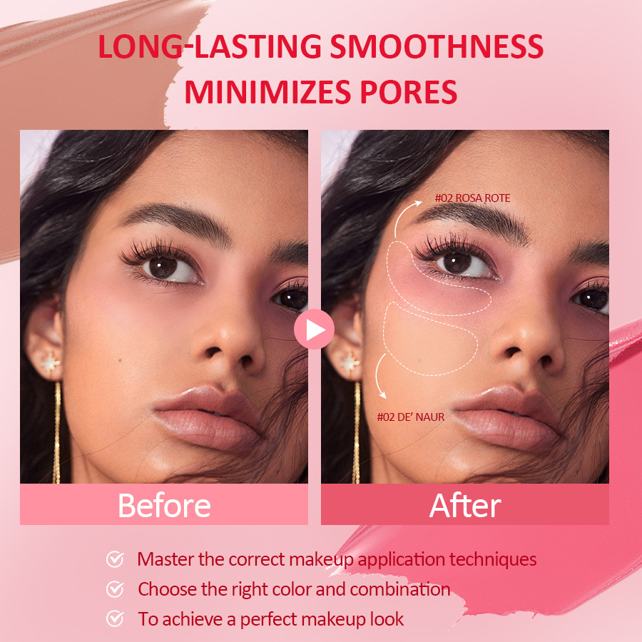 Explosiones transfronterizas PAGE VINE blush concealer en un solo disco mate brillante sombra crema nasal comercio exterior
