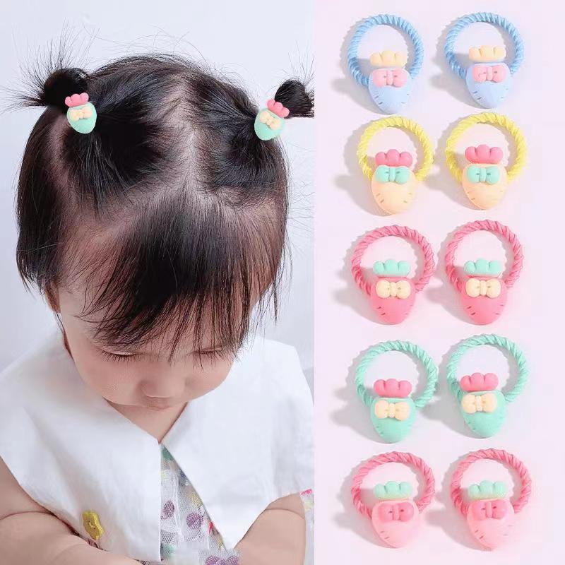 Bandas elásticas para el pelo para niñas, coleteros infantiles con dibujos animados, nuevo estilo 2025, coleteros para bebés que no dañan el cabello, accesorios para el cabello, coleteros con lazo, cuidado del cabello.