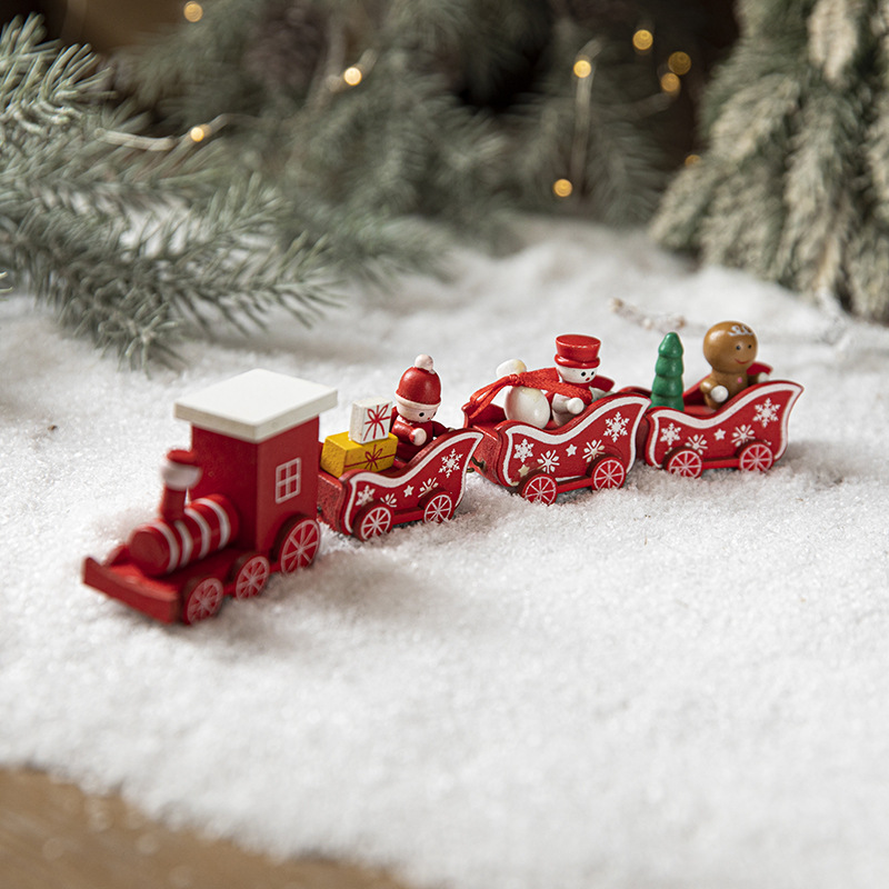 Hong Kong Heng regalo de Navidad de madera pintado tren decoración joyería creativa decoración vacaciones diseño