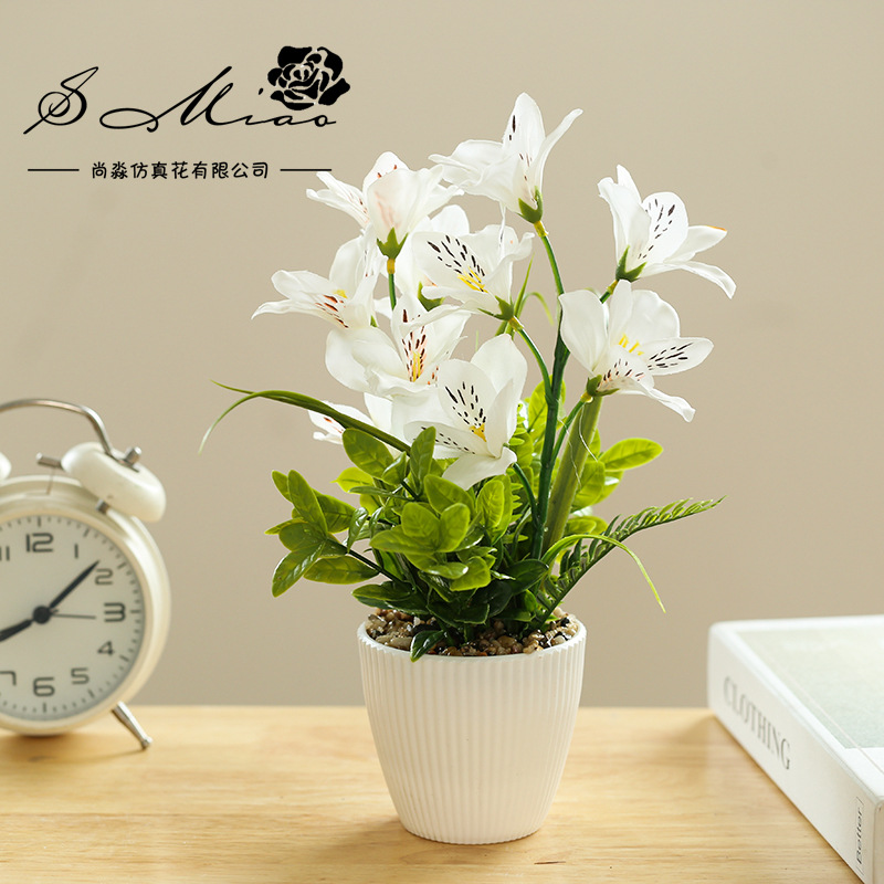 Flor artificial 10-cabeza pequeña huilan bonsai flor artificial bonsai fábrica suministro directo decoración interior pequeños adornos entrega de una sola pieza
