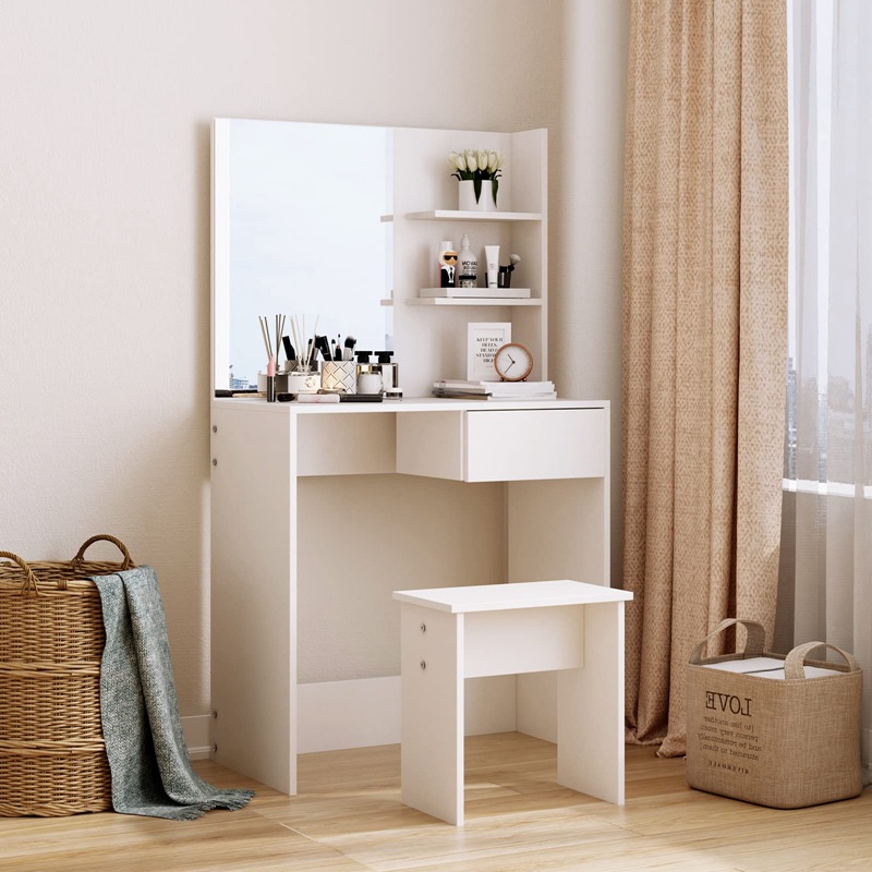 Tocador dormitorio moderno armario de almacenamiento simple integrado pequeño apartamento con luces nórdico mesa de maquillaje de lujo ligero al por mayor