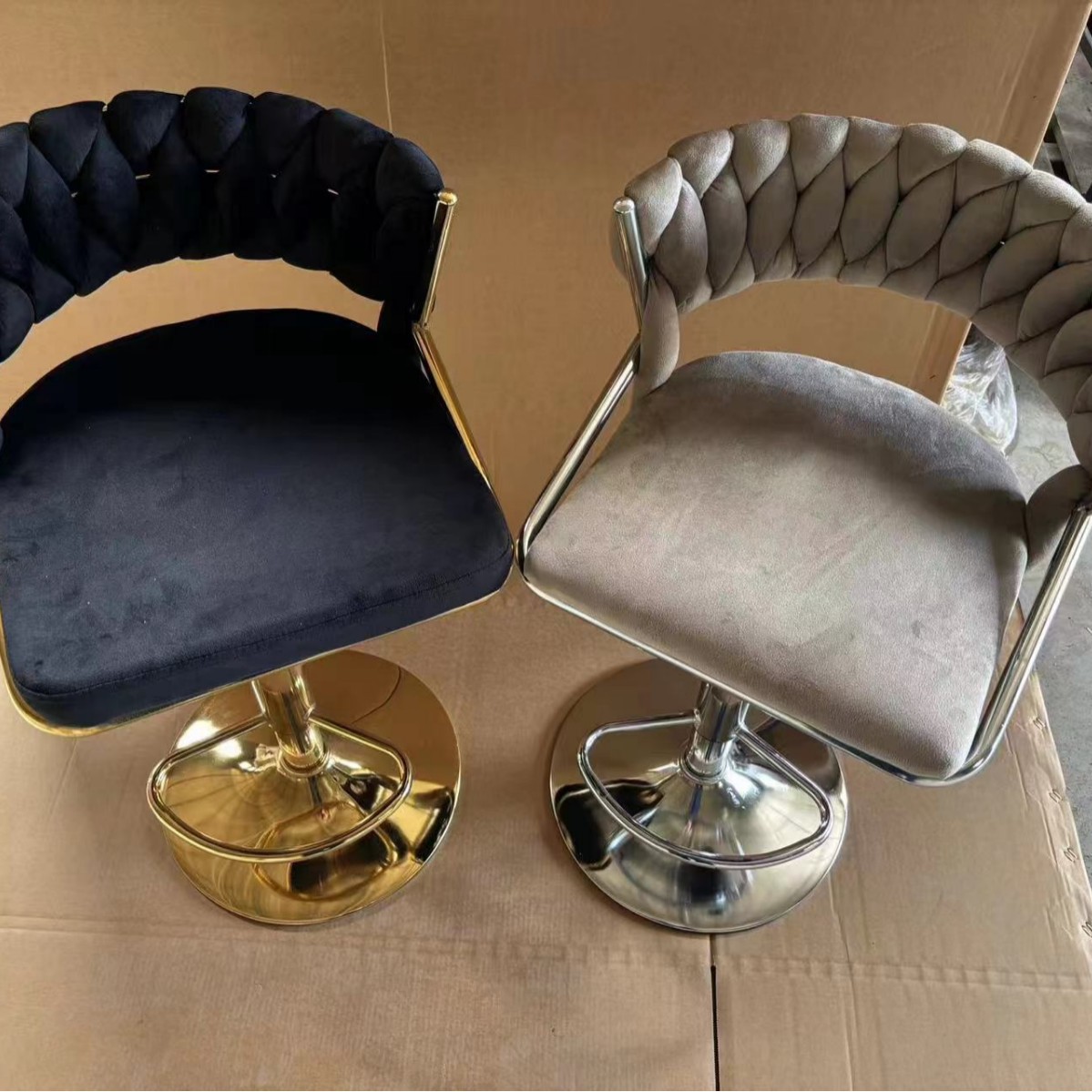 Fabricante personalizado silla de bar de lujo ligera elevación giratoria respaldo casero isla silla de bar taburete alto
