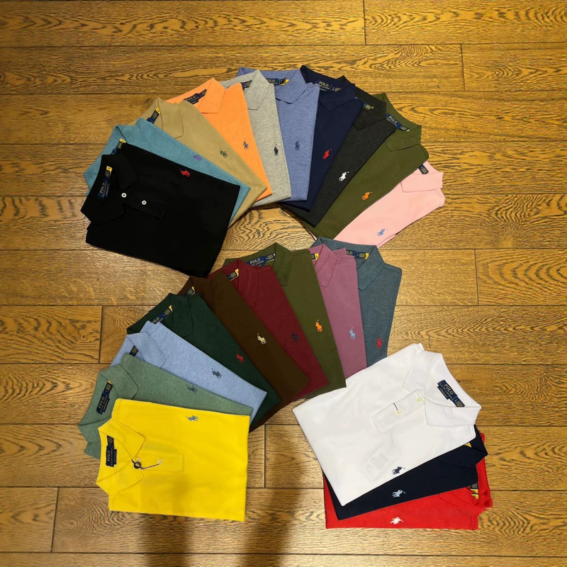 High-Quality Version with Qr Code, Ralph Lauren Logo, Pure Cotton Couple's Short-Sleeve Sun-Protective Polo Shirt, Embroidered T-Shirt, Classic High-Quality Version with Qr Code, Ralph Lauren Logo, Pure Cotton Couple's Short-Sleeve Sun-Protective Polo Shirt, Embroidered T-Shirt, Classic