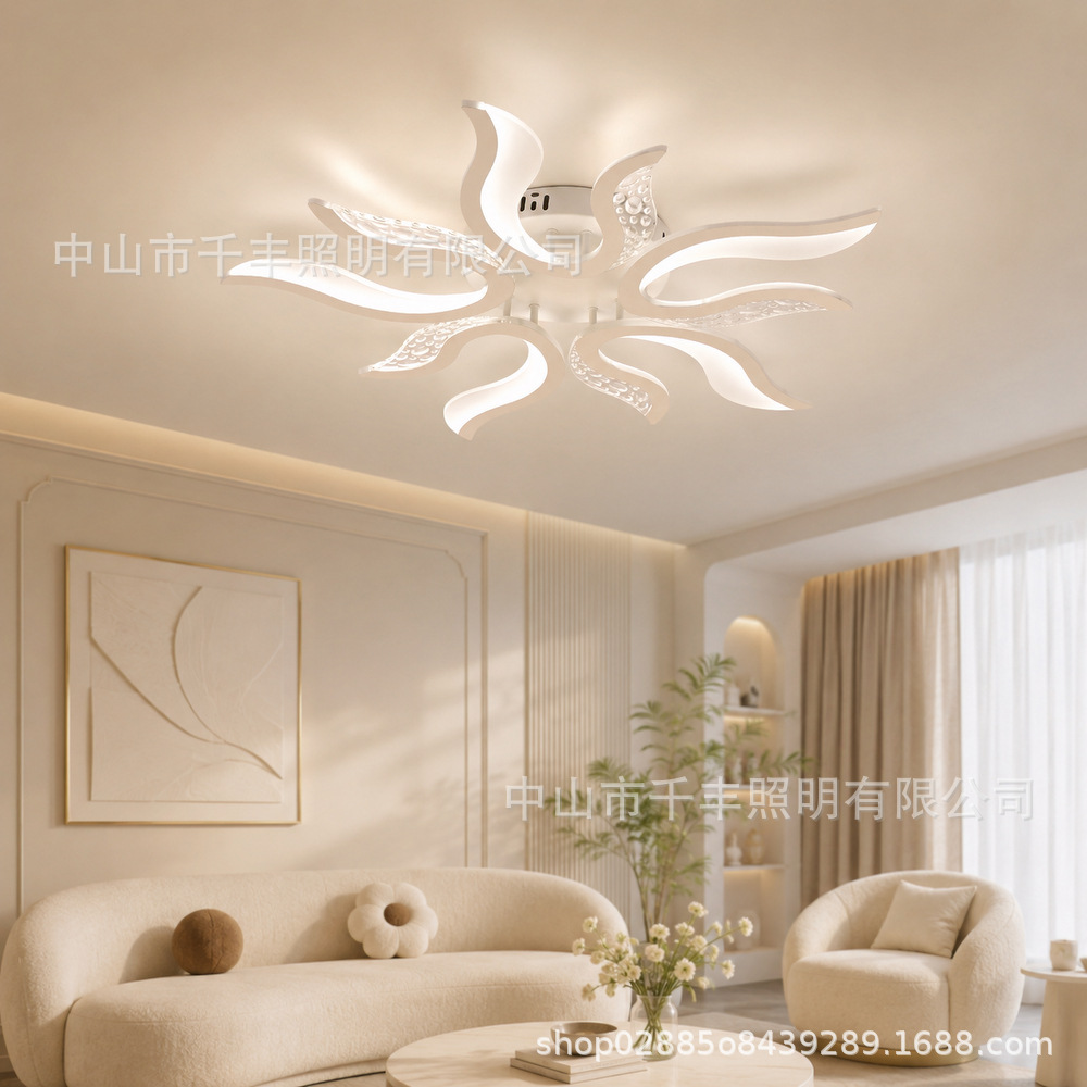 Lámpara de sala de estar LED minimalista transfronteriza iluminación de techo artística moderna atmósfera hotelera creativa iluminación de dormitorio