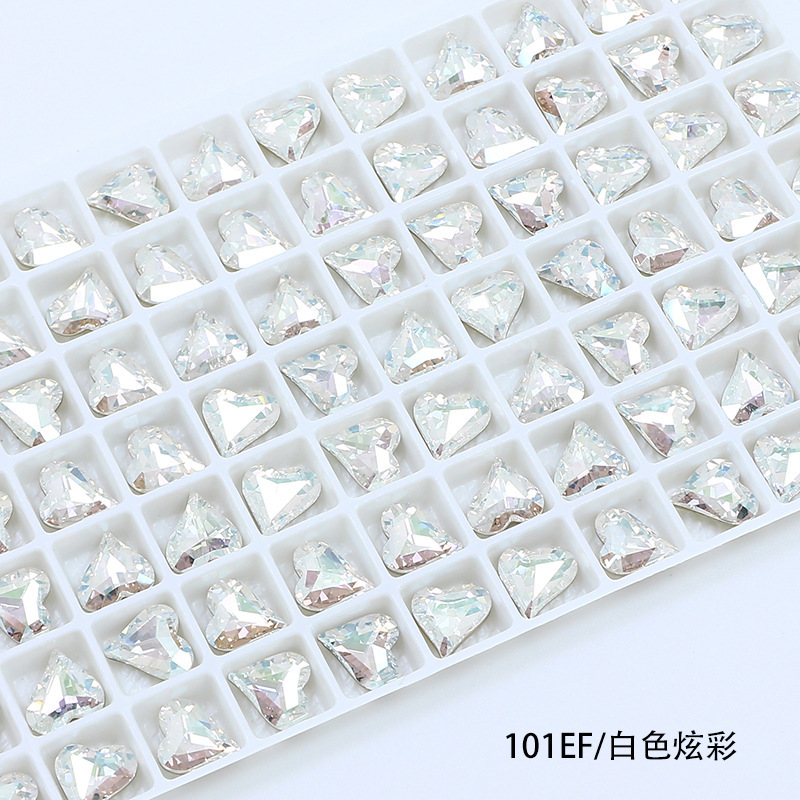 東州クリスタル 8*9 ミリメートル新しい小さな斜めハート型の輝くネイルアートダイヤモンド高品質 K9 ガラスダイヤモンド模造ファーザー DIY ジュエリーアクセサリー|undefined