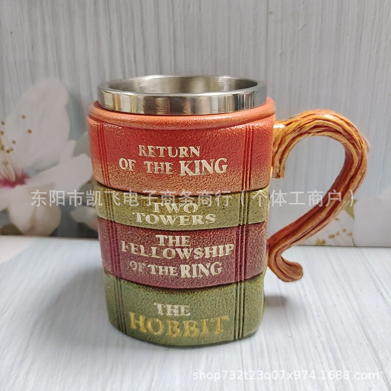 跨境新款Book Series Coffee Mugs 图书系列咖啡树脂不锈钢马克杯|undefined