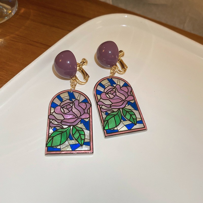 Pendientes de pinza de oreja de perla de temperamento de lujo ligero francés