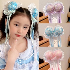 中華娘ヘアピン漢服チャイナドレス春麗中華風バッグ頭飾り黒紅双団子頭飾り女