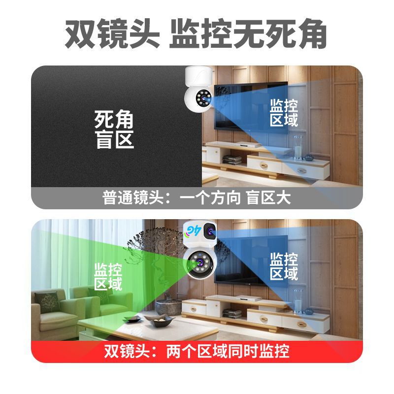V380 cámara de monitoreo remoto para teléfonos inteligentes domésticos cámara de monitoreo interior de doble lente de doble imagen