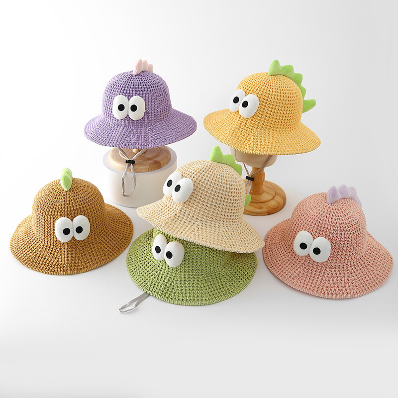 Sombrero de protección solar para niños Sombrero de paja de verano Sombrero grande Sombrero para niños Sombrero para el sol Protección UV Sombrero de pescador para niños