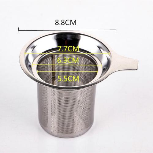 Tea cup with mesh filter, high-density tea pot, 304 stainless steel handle, flat-bottom tea strainer, coffee bag free shipping