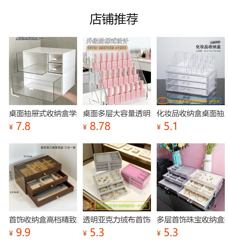 Clear Multi-Tier Drawer Style Acrylic Desktop Cosmetics Storage Organizer Box for Lipstick Lip Gloss Nail Polish
