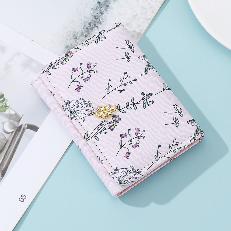 Cartera transfronteriza ins bolsa de tarjetas de damas en una billetera de tres plegables corta simple para estudiantes pequeños bolsos de cambio frescos plegables