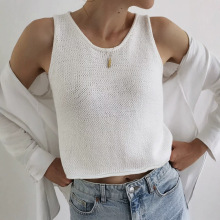 外贸跨境欧美亚马逊源头厂家毛衣女圆领背心短款套头衫春夏季